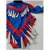 Image 4 : Blue & Red Jingle Shirt - Size Child's Large Approx & Moccasins - 8.5" Sole