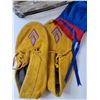Image 5 : Blue & Red Jingle Shirt - Size Child's Large Approx & Moccasins - 8.5" Sole