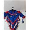 Image 8 : Blue & Red Jingle Shirt - Size Child's Large Approx & Moccasins - 8.5" Sole