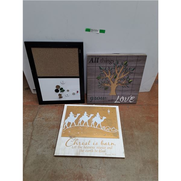 (3) Wall Art Decor 20" x 18"