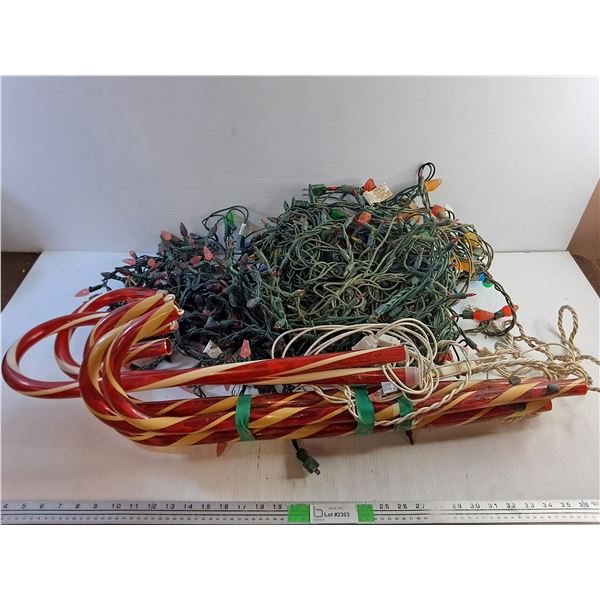 Outdoor Lights and Light Up Cane Decorations - As Is -  PICK UP