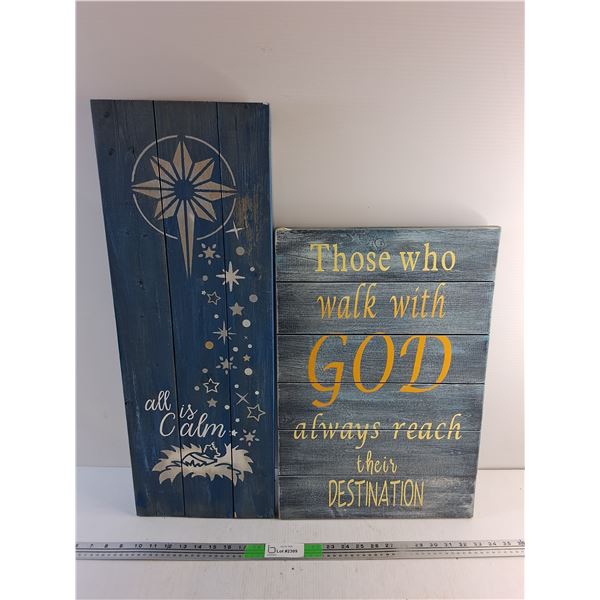 Wooden Wall Art Decor 28" x 10"  -  PICK UP