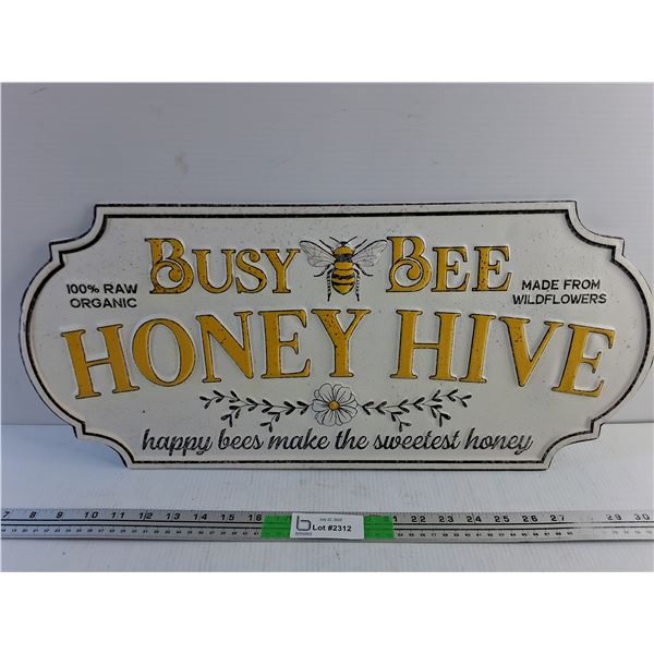 Busy Bee Honey Hive Sign 24" x 11"