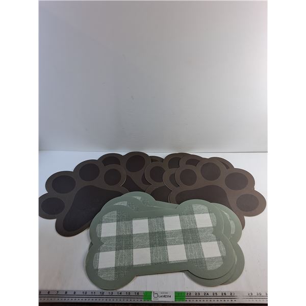 Dog Paw and Bone Themed Mats 19" x 11"