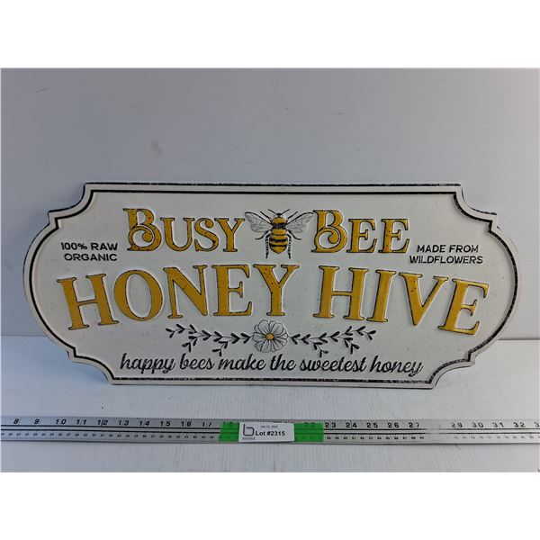Busy Bee Honey Hive Sign 24" x 11"