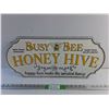 Image 1 : Busy Bee Honey Hive Sign 24" x 11"