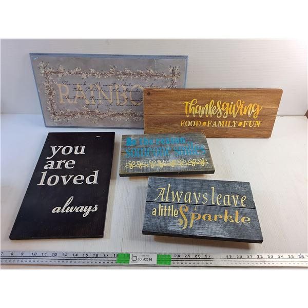 Wooden Wall Art Decor 21" x 11"