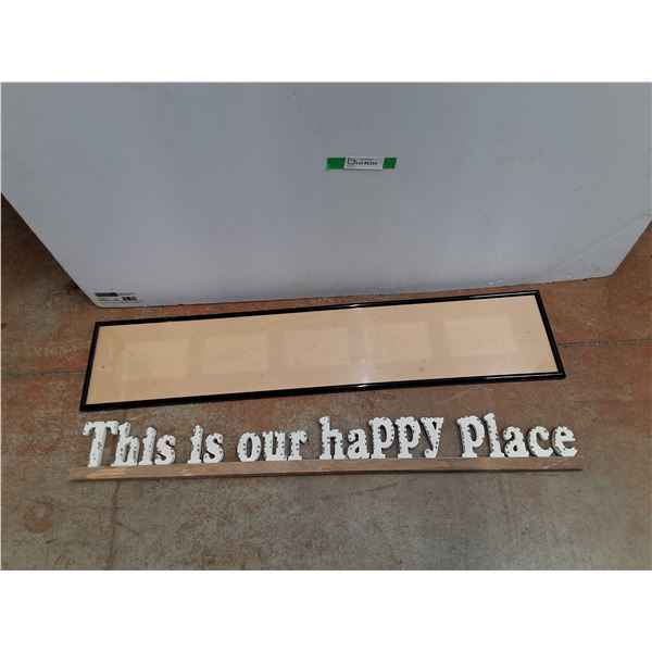 "This is our Happy Place" Decor and Picture Frame 40" x 8 1/2" - PICK UP ONLY
