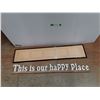 Image 1 : "This is our Happy Place" Decor and Picture Frame 40" x 8 1/2" - PICK UP ONLY
