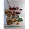 Image 1 : Crystal & Glass Vases, Halloween Decor, Metal Bucket and Floral Foam - Pick Up Preferred