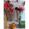 Image 3 : Crystal & Glass Vases, Halloween Decor, Metal Bucket and Floral Foam - Pick Up Preferred