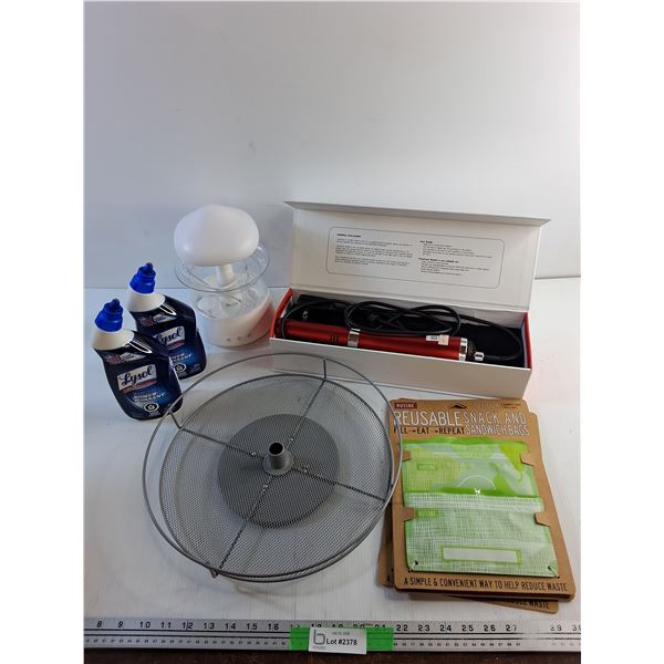 Rain Clout Aroma Diffuser, I Tera Hot Air Blower, Reusable Sandwich Bags, Lysol Cleaner - PICK UP