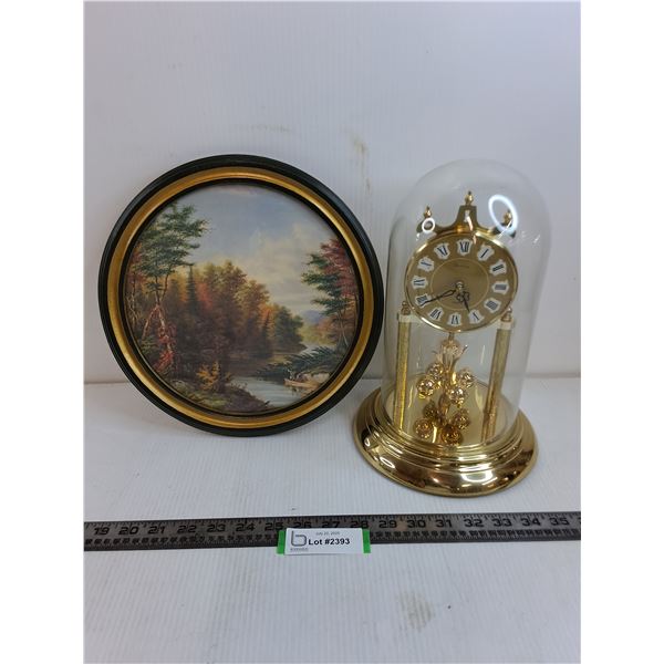 Heirloom Table Display Clock - 11.5" Tall x 7.5" Dia, Framed Wall Art 12" Dia