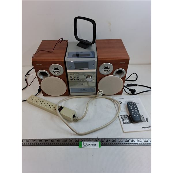 Philips MCM390 Micro System Stereo with Remote - Powers On, Power Bar