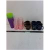 Image 1 : (6) Coffee Mugs, (9) Plastic Drinking Glasses