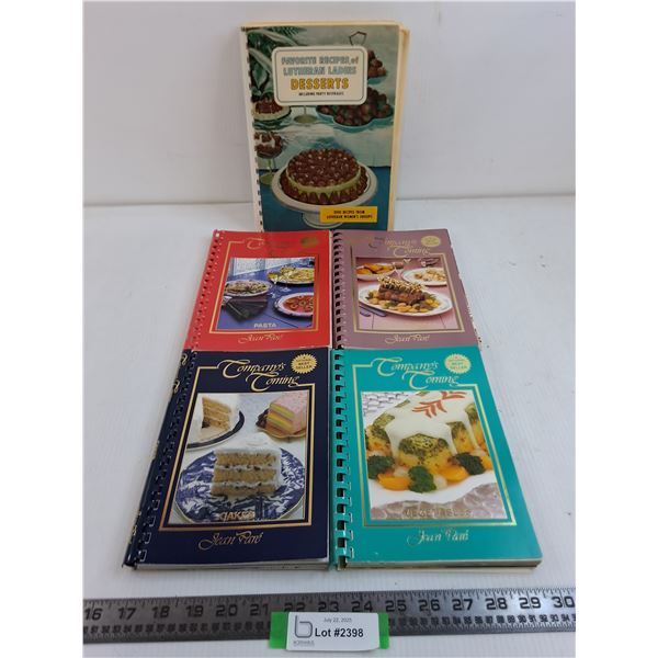 (5) Vintage Cook Books (Company's Coming, Favorite Lutheran Desserts)