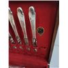 Image 2 : Vintage Set of Silver-Plated Cutlery with Wooden Storage Chest - 15x11x4"