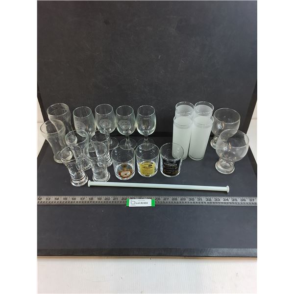 (17) Beer/Wine/Cocktail Glasses, Bar Tender's Tool