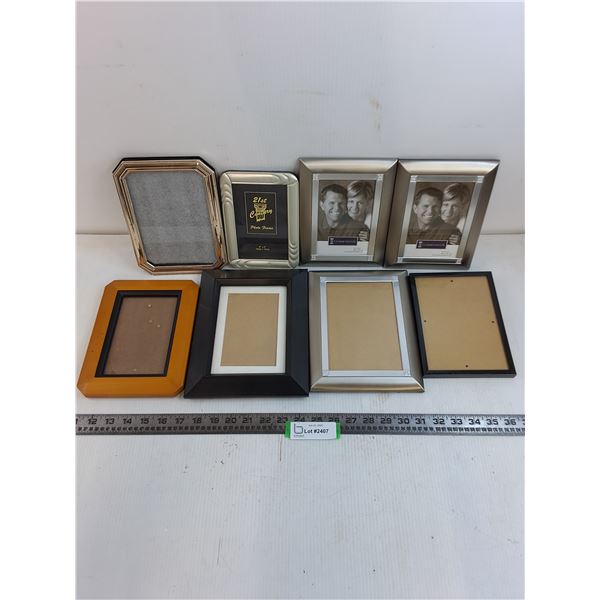 (8) Picture Frames- Largest 9.5" x 7.5"