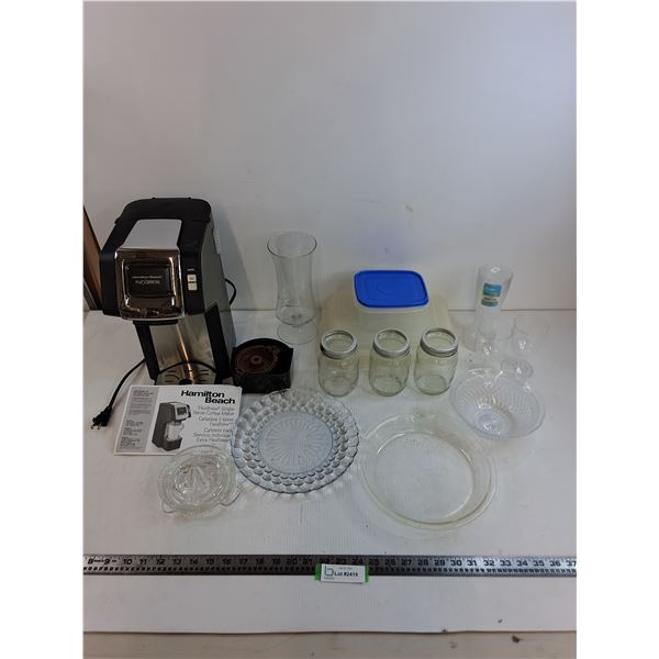 Hamilton Beach Coffee Maker - Powers On, Vase, Sealers, Plates, Juicer, Misc.