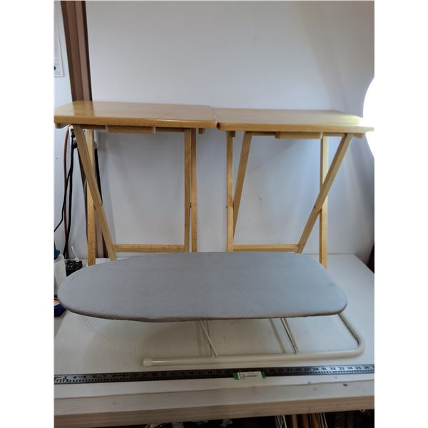 Pair of Foldable Wooden TV Trays, Mini Foldable Ironing Board - PICK UP