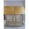 Image 2 : Pair of Foldable Wooden TV Trays, Mini Foldable Ironing Board - PICK UP