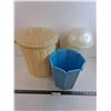Image 1 : (3) Plastic Trash Cans - Largest 17" High x 13" Dia - Pickup Preferred