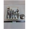 Image 1 : Set of Cutlery with Placement Tray, Metal Coaster Set