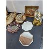 Image 3 : Vintage Lot (Iridescent Dishes, Pictures, Table Clock, Misc.) Pick Up Preferred