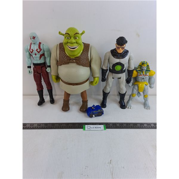 (4) Poseable Action Figures, Wind-up Racer