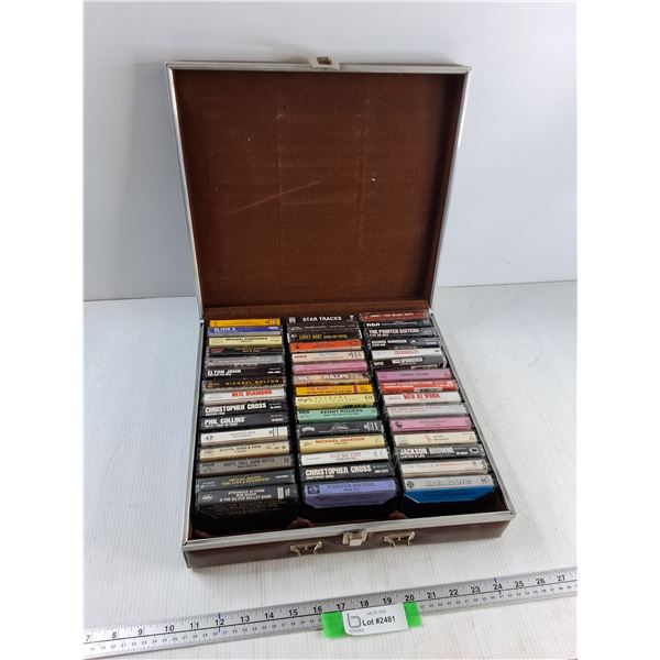 Cassette Case, (45) Cassettes- Neil Diamond, Michael Jackson, Elton John, Misc