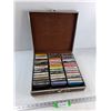 Image 1 : Cassette Case, (45) Cassettes- Neil Diamond, Michael Jackson, Elton John, Misc