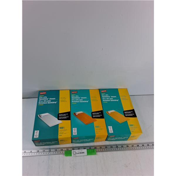 (3) 5 7/8'' x 9 5/8'' Quickstrip Closure Envelopes