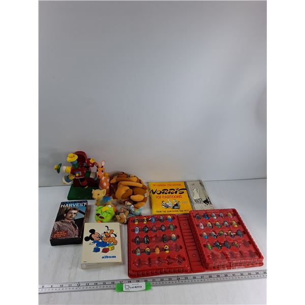 Wooden Windmill, Assorted Mighty Beanz, Harvest VHS, Misc