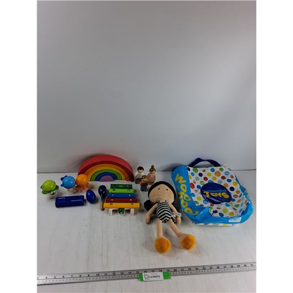 Assorted - Wooden Rainbow, Harmonica, Wooden Brio Xylophone, Misc