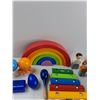 Image 3 : Assorted - Wooden Rainbow, Harmonica, Wooden Brio Xylophone, Misc