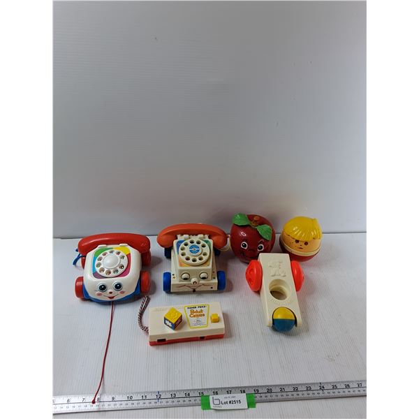 (2) Fisher-Price Telephones, Fisher-Price Pocket Camera, Click 'N' Clatter Car, Misc