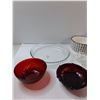 Image 2 : (4) Candle Holders, Pyrex Dish, Ceramic Bowl, Misc
