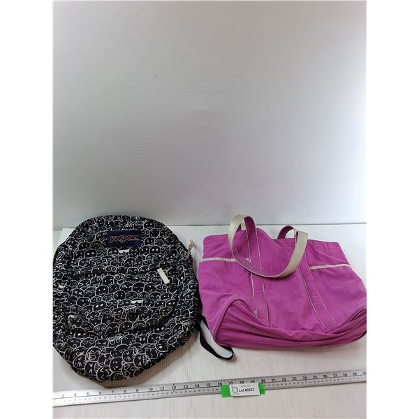 Jansport Backpack, LuluLemon Tote Bag