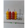 Image 1 : (3) Condiment Holder & (4)Bottles For Condiments