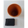 Image 3 : Painted Yellow Flower Pot & Black Wallet