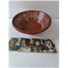 Image 3 : Wood Bowl & (4) Glass Face Decorations