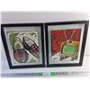 Image 1 : (2) Framed Modern Art Prints 15" x 12"