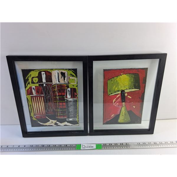 (2) Framed Modern Art Prints 15" x 12"