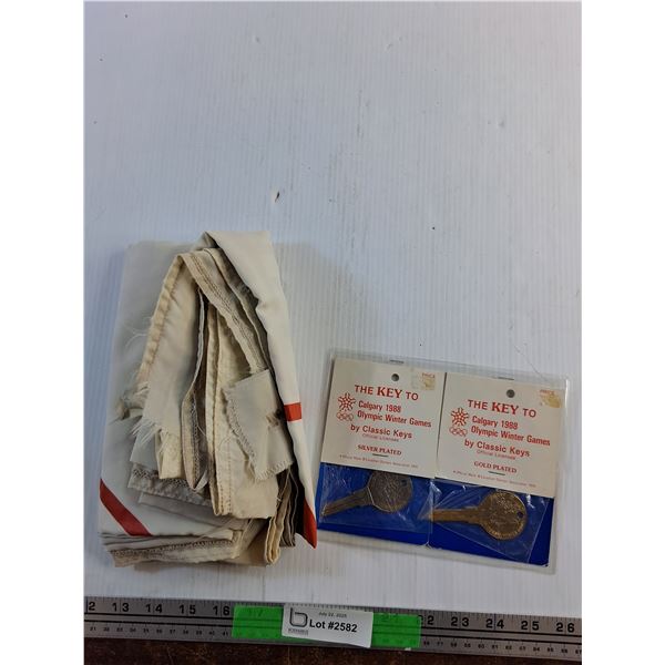 1989 Canada Games Saskatoon Banner and The Keys to 1988 Calgary Olympic Winter Games