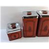 Image 2 : (4) Kitchen Tin Canisters with Lids