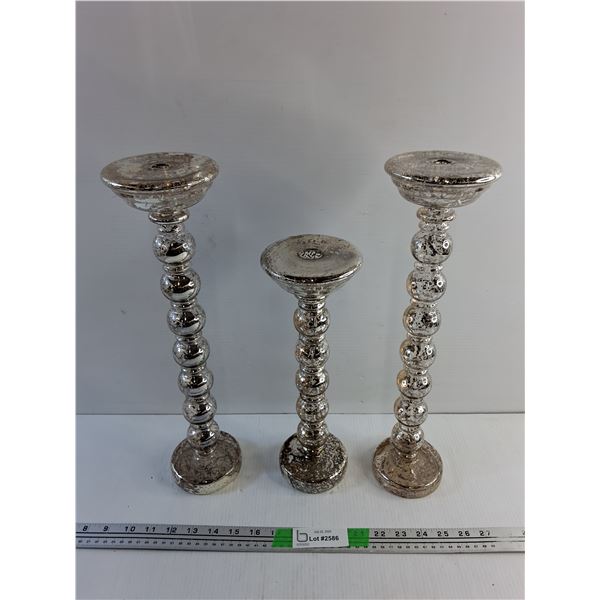 (3) Plastic Candle Holders 17" and 13"