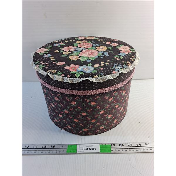 Decorative Hat Box with Lid 12" x 9"