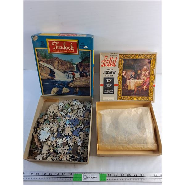 650 & 460 pcs Vintage Jigsaw Puzzles