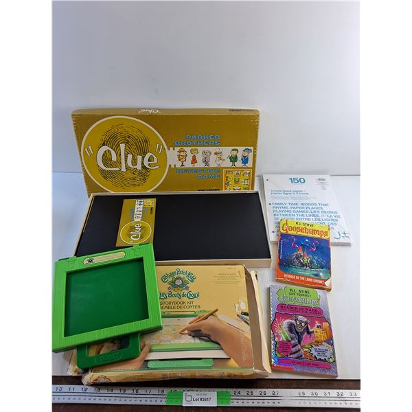 Clue Detective Game, Cabbage Patch Kid's Storybook Kit, Books and Lined Paper